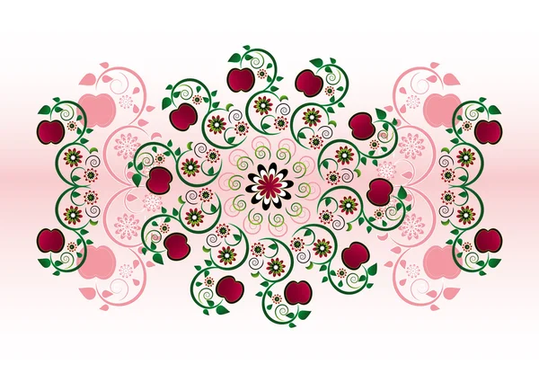 Adorno horizontal con flor — Archivo Imágenes Vectoriales