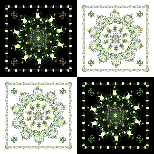 Dekorativa mönster med lily — Stock vektor