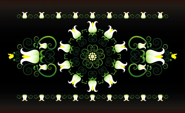 Horizontální ornament s lily — Stockový vektor