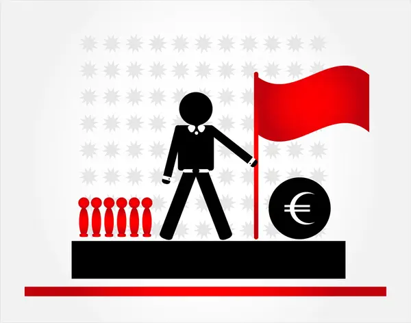 Man with flag — Stock Vector