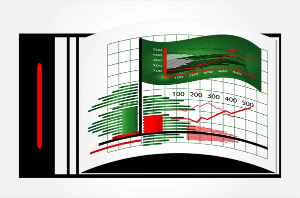 Gráfico en cuaderno — Vector de stock