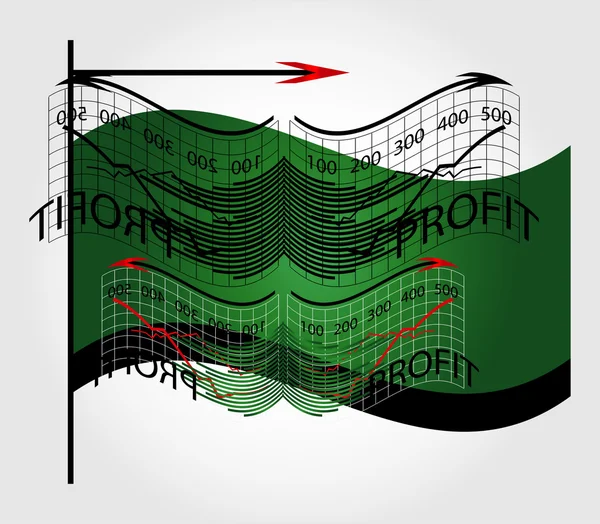 Business chart avec drapeau — Image vectorielle
