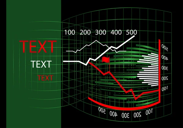 Gráfico de negocios con diagrama — Vector de stock