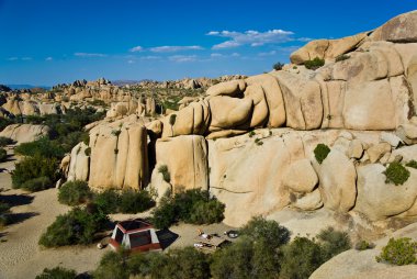 Scenic rocks and trees in Joshua tree national park clipart