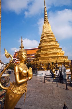 A kinaree, a mythology figure, in the Grand Palace in Bangkok