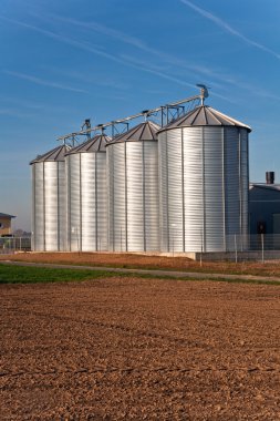 güneşin altında güzel manzara içinde silo