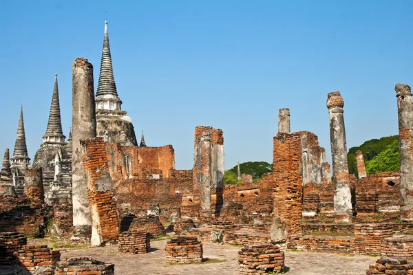 Famosa área do templo Wat Phra Si Sanphet — Fotografia de Stock