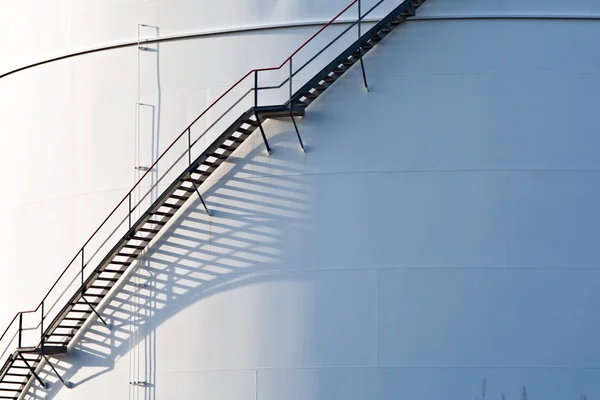 Industrial stair at white tank — Stock Photo, Image