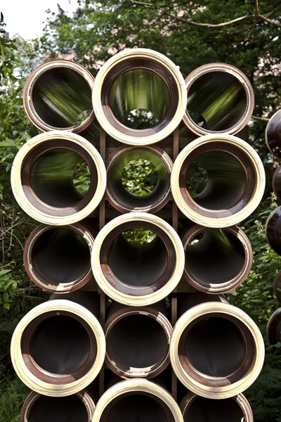 stock image Stapled piles at construction site