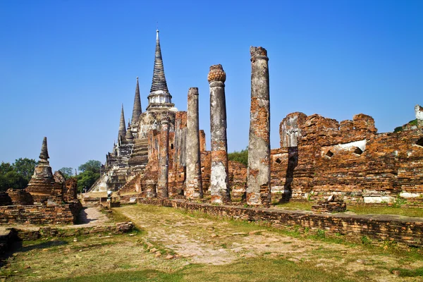 Famosa zona del templo Wat Phra Si Sanphet Imagen de archivo