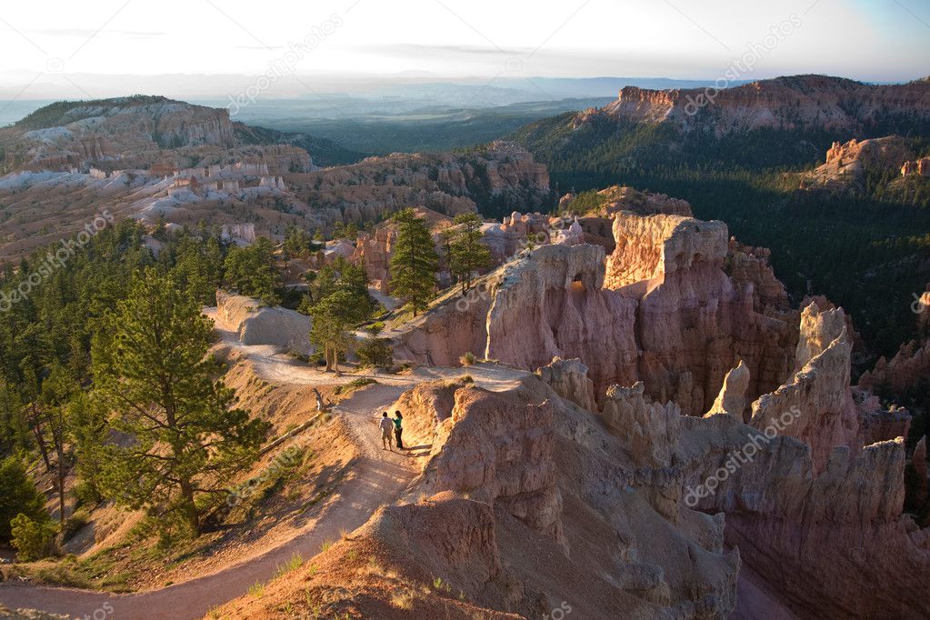 Walking path in beautiful landscape in Bryce Canyon