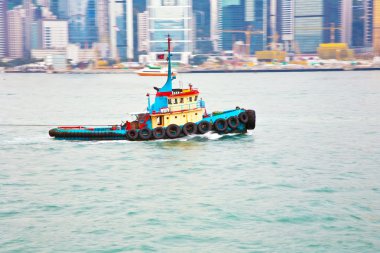 ünlü star feribot ile hong Kong victoria harbor peyzaj