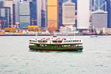 ünlü star feribot ile hong Kong victoria harbor peyzaj