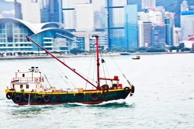 hong Kong victoria limanı ile motorboad ve peo peyzaj