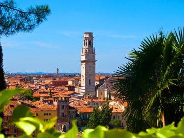 Panorama of Verona with view of the old dome clipart