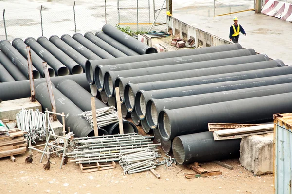 stock image Tubes at a building lot for water supply