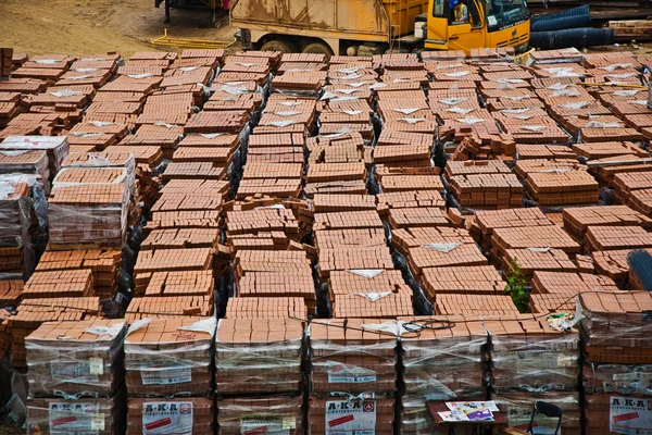 Mattoni rossi in cantiere a Kowloon — Foto Stock