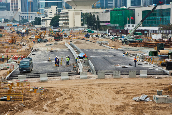 Roadmaking in Hong Kong center in Victoria