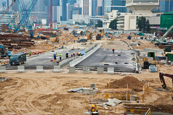 Roadmaking in Hong Kong center in Victoria