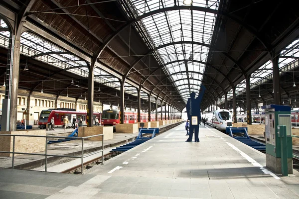 Classicistic iron train station from inside — Stock Photo, Image