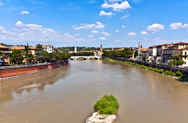 Afternoon light over River Adige in Verona — Stock Photo, Image