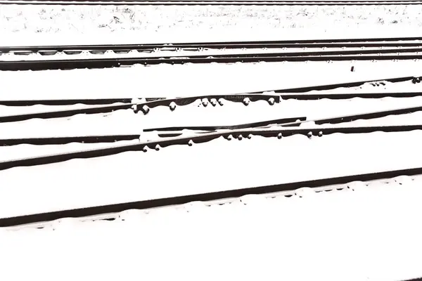 stock image Railroad tracks in Winter with snow