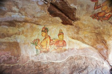 Dünya ünlü fresk sigiriya tarzı kashyapa Sarayı'nda bayanlar