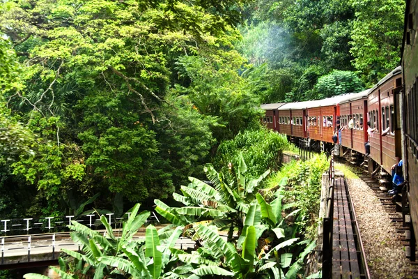 Montando de trem a trilha de montanha cênica de Nuwarelia para Colo — Fotografia de Stock