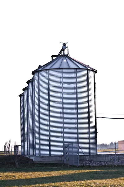 stock image Silver silos in the field