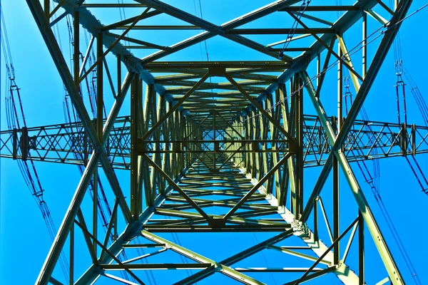 High voltage tower on a background with sky Stock Photo