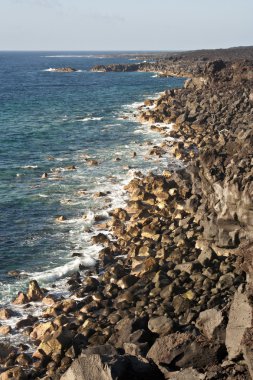 Lanzarote 'deki volkanik kıyı şeridi