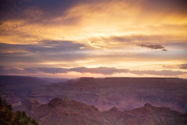 Beautiful sunset at desert view point in the Great Canyon clipart