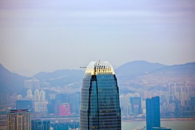 pik üzerinden hong kong şehrinin panoramik manzarası