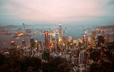 victoria peak görünümünden Hong kong