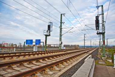 Railroad track in sunlight clipart