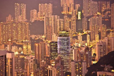 victoria peak görünümünden Hong kong