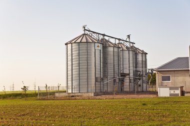 Silo acre peyzaj ile parlayan gümüş