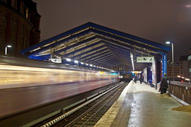 Train station by night clipart