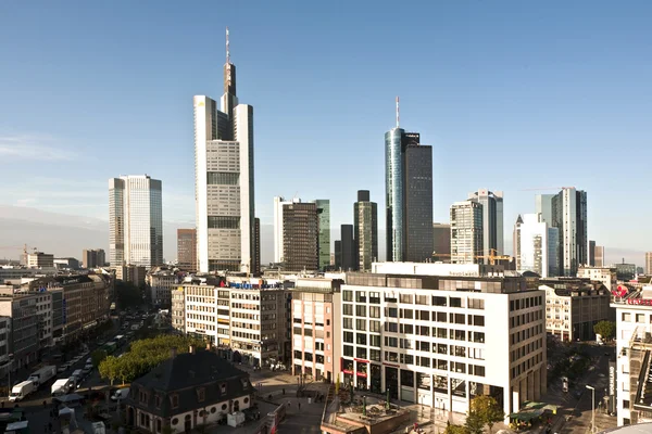 Widok na panoramę Frankfurtu z hauptwache — Zdjęcie stockowe