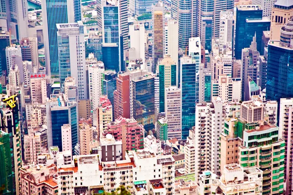 香港城从山顶的全景天际线 — 图库照片
