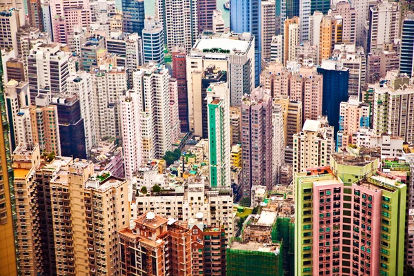 Panoramic Skyline of Hong Kong City from the Peak — Stock Photo, Image