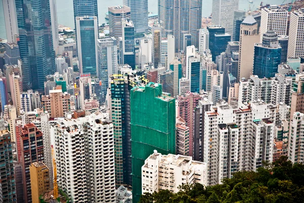 Panoramiczny panoramę miasta hong kong od szczytu — Zdjęcie stockowe