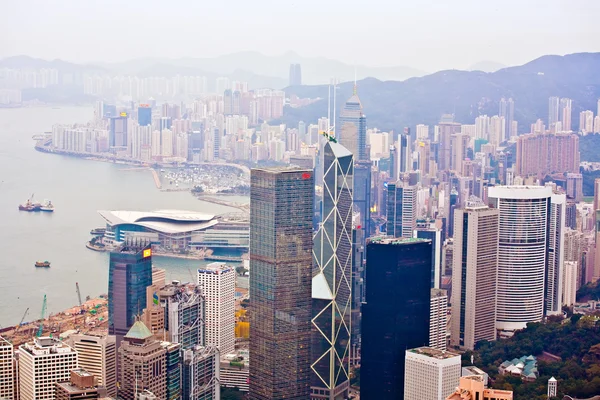 Skyline panoramico di Hong Kong City dal picco — Foto Stock