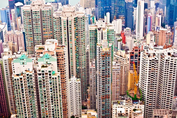 Skyline panorámico de la ciudad de Hong Kong desde el pico —  Fotos de Stock