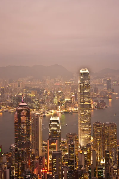 Вид на Гонконг с Виктории Пик — стоковое фото