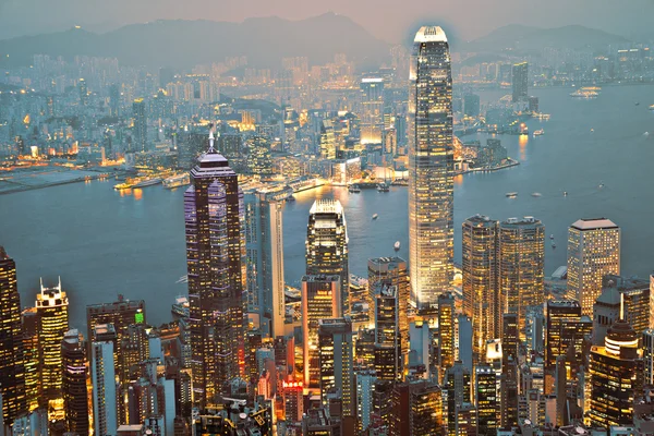 Hong Kong vista de Victoria Peak — Fotografia de Stock