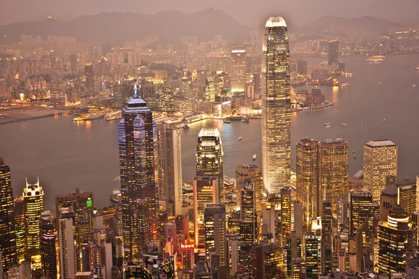 Hong kong pohled z victoria peak — Stock fotografie