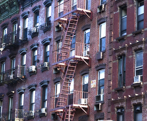 Fire escape at an old downtow house — Stock Photo, Image