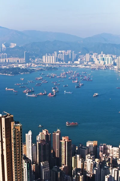 Hong kong a városra, a victoria peak — Stock Fotó