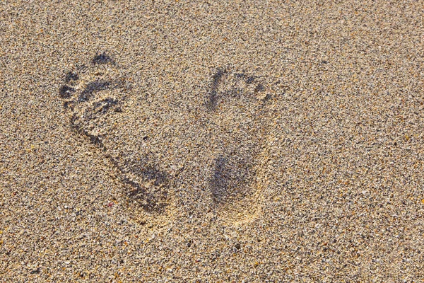 Empreintes de pas à la plage — Photo